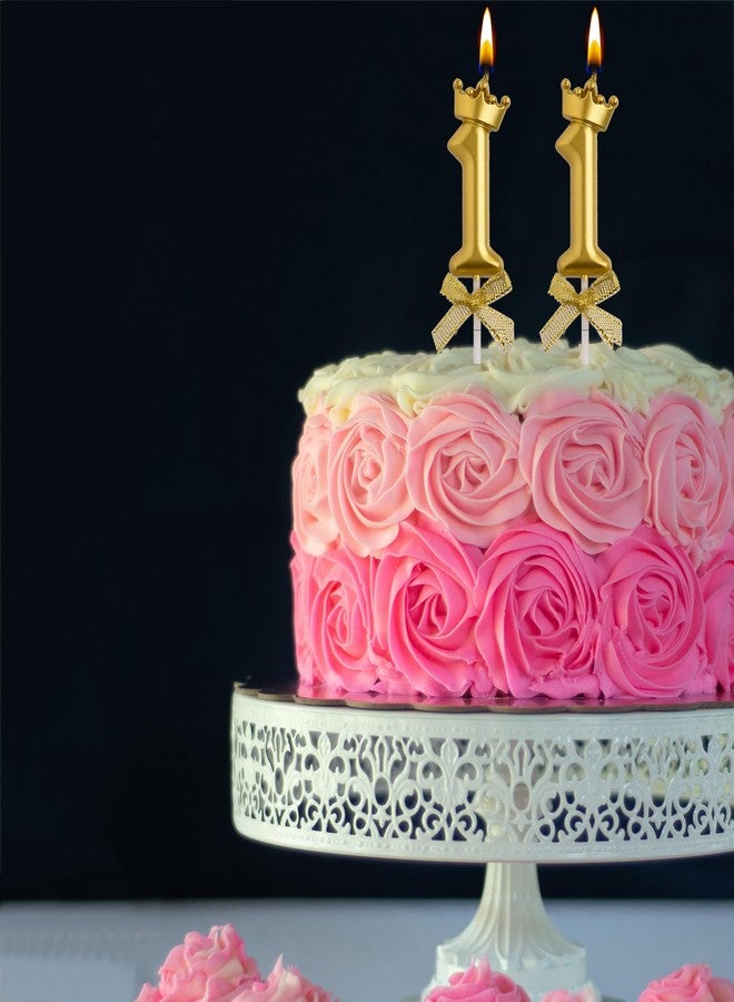AOOLADA 11th Birthday Candles, Gold 3D Number 11 Happy Birthday Candle with Crown, Cake Topper Decorations for Teenagers Boys Girls - Image 5